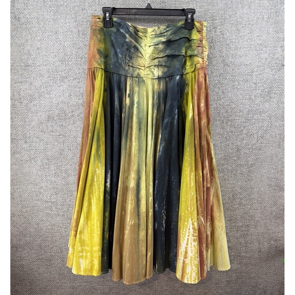 Twelfth Street by Cynthia Vincent Women's Large Tie-dye Ruched Full Maxi Skirt - Picture 2 of 12